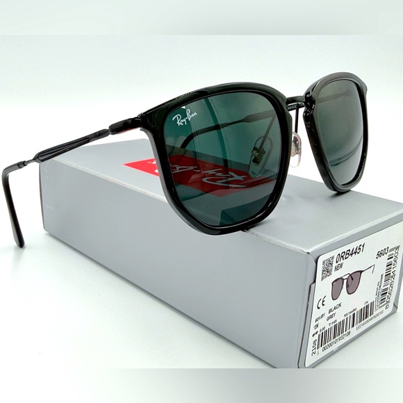 Ray-Ban Men’s Sunglasses RB4451 50-20-145 Black Aviator Style w/ Grey Lens - Picture 2 of 9